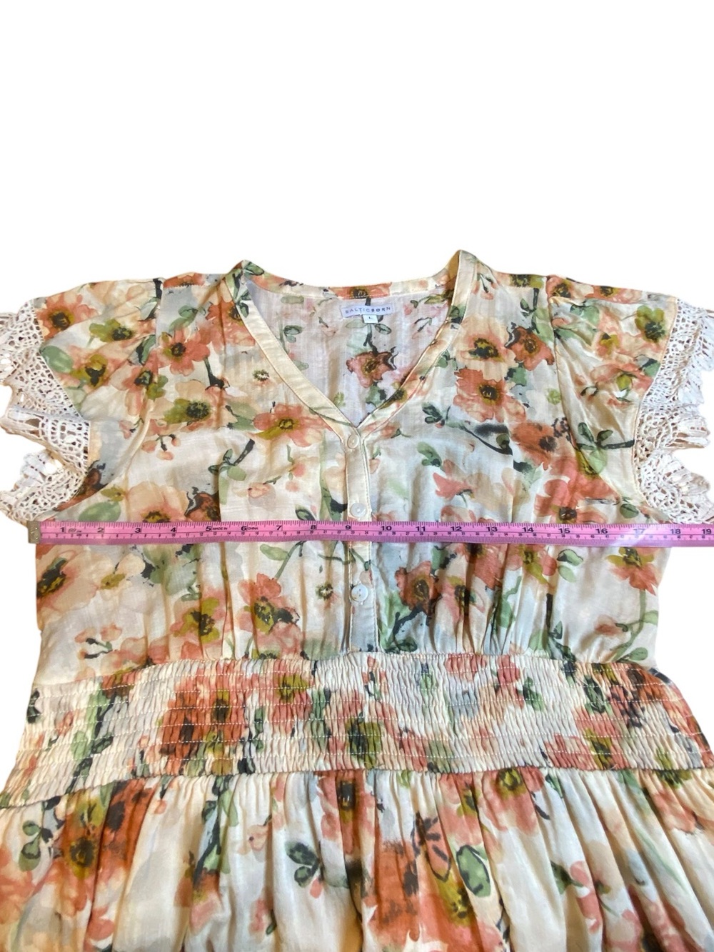 Baltic Born Floral Crochet cottagecore Dress Women’s Size L - Picture 7 of 13